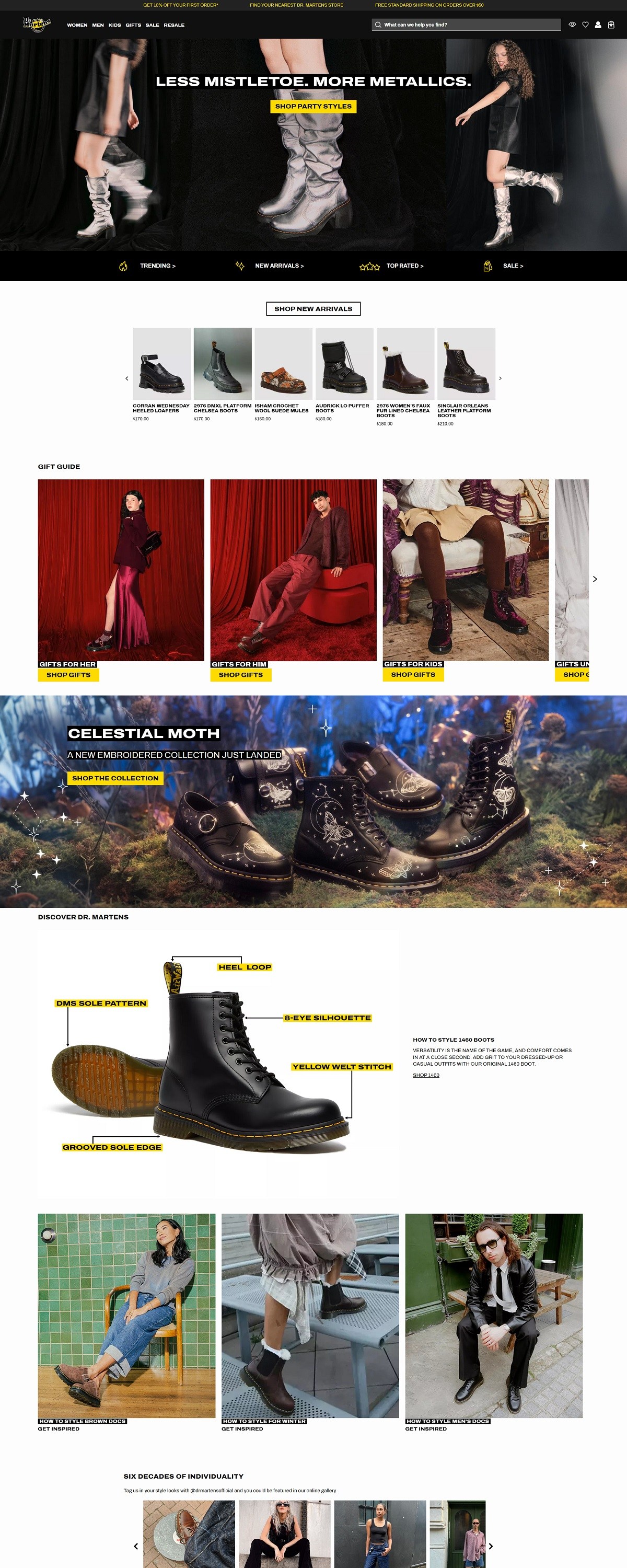 eCommerce website: Dr. Martens