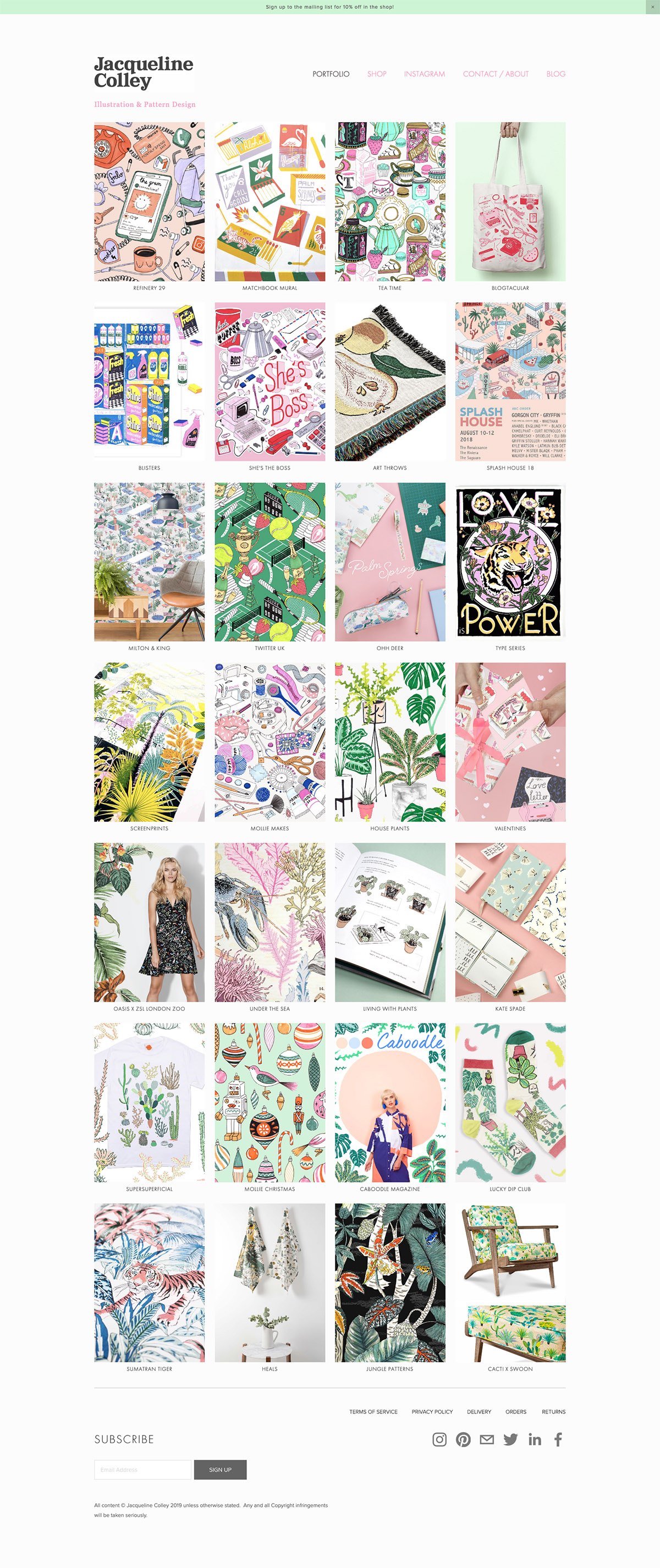 eCommerce website: Jacqueline Colley