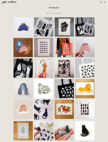 eCommerce website: Jen Collins