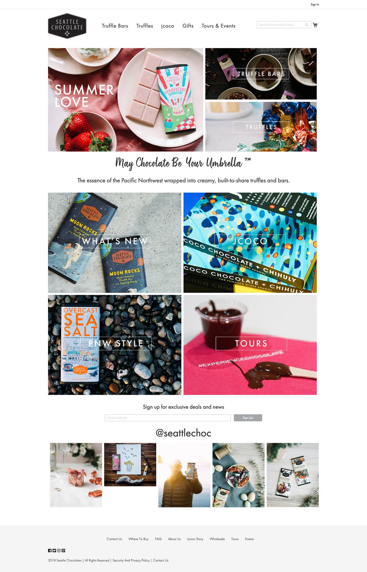 eCommerce website: Seattle Chocolate