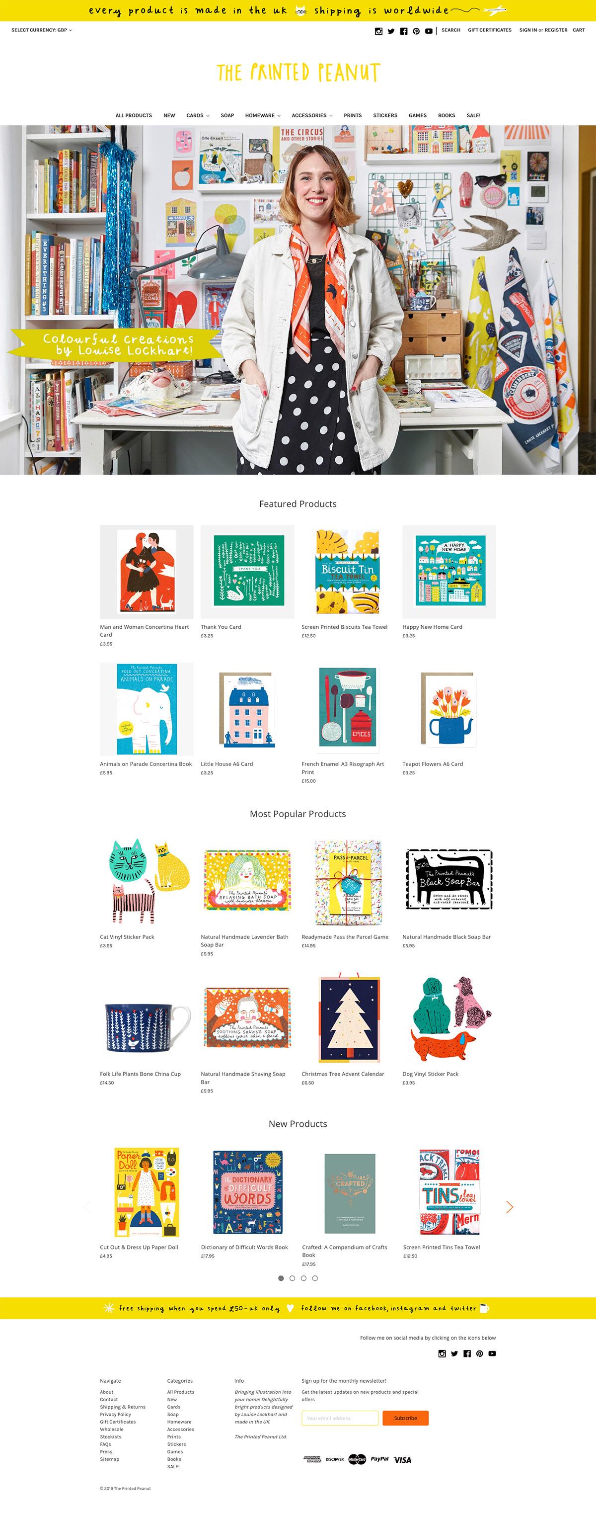 eCommerce website: The Printed Peanut