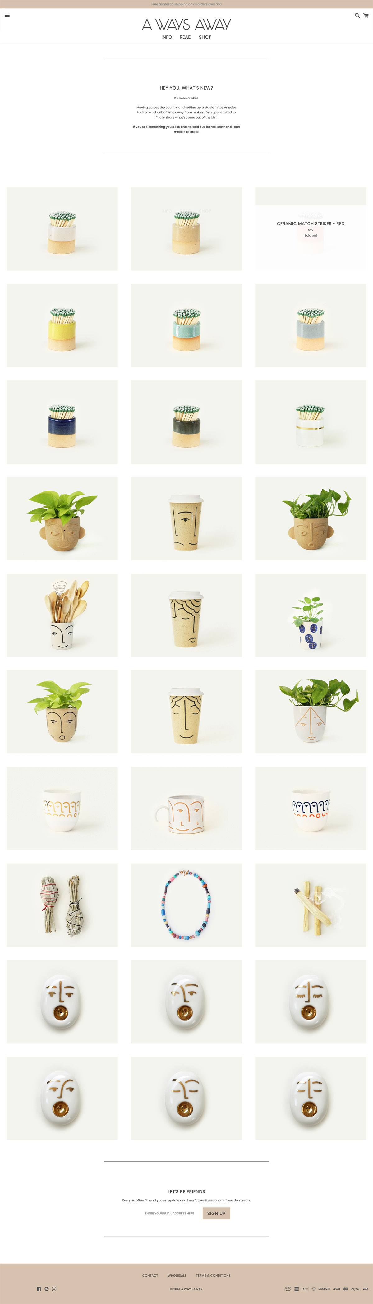 eCommerce website: A WAYS AWAY