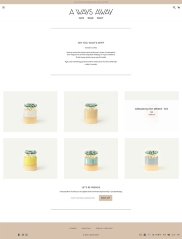 eCommerce website: A WAYS AWAY