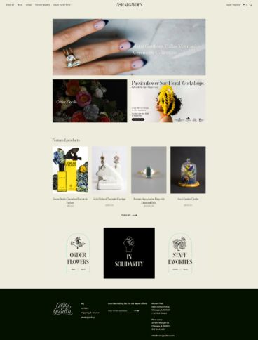 eCommerce website: Asrai Garden