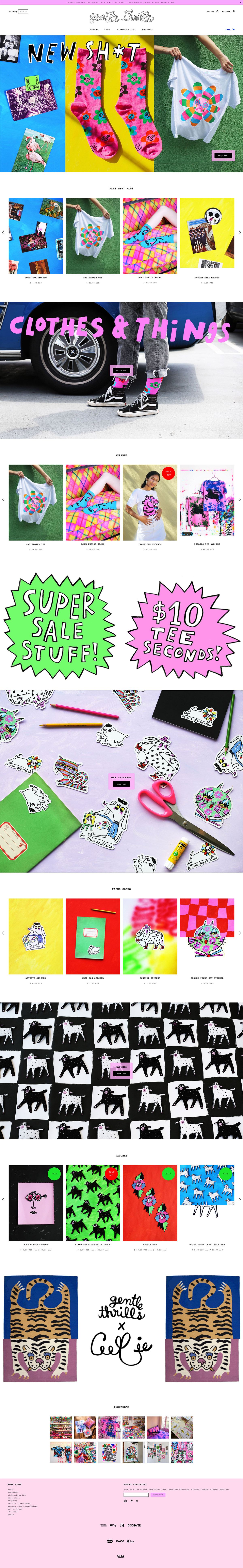 eCommerce website: gentle thrills