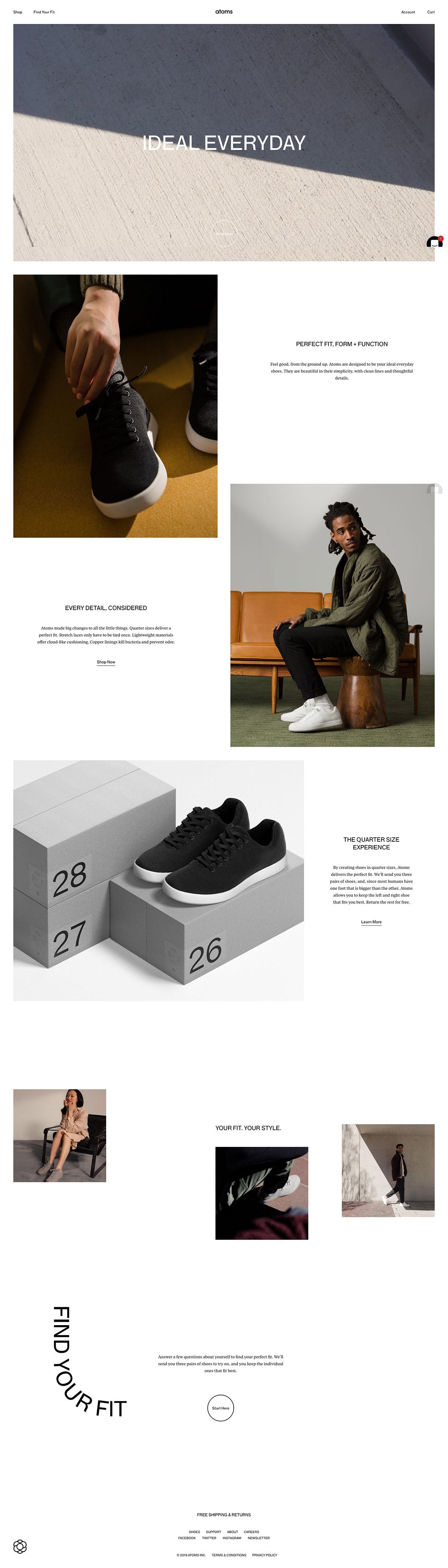 eCommerce website: Atoms