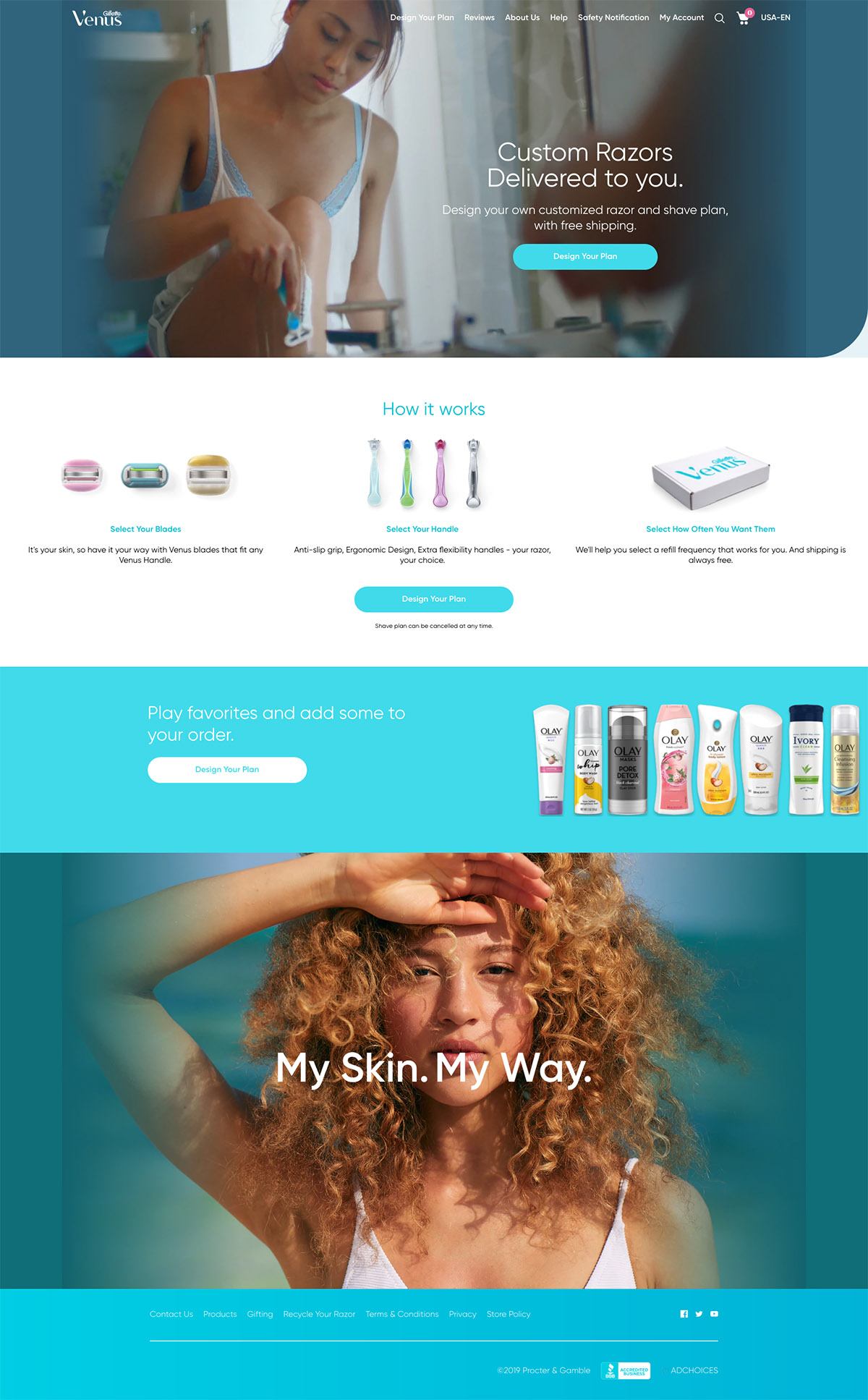 eCommerce website: Gillette Venus