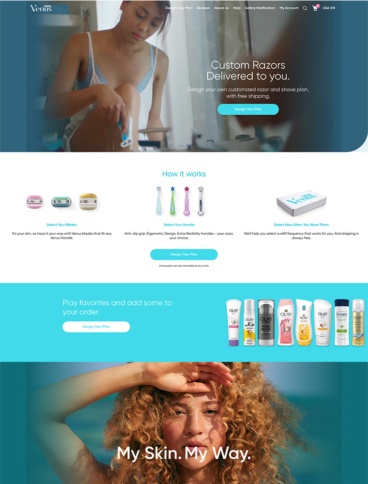 eCommerce website: Gillette Venus