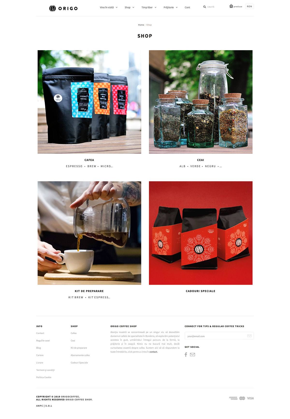 eCommerce website: Origo