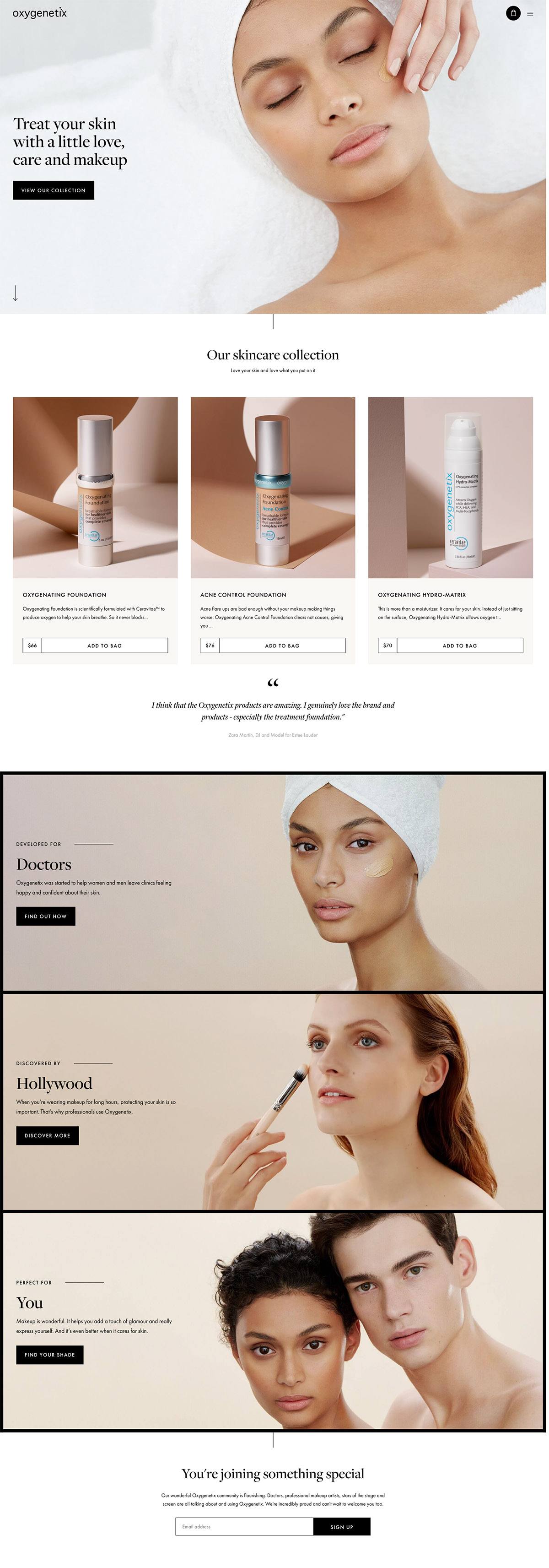 eCommerce website: Oxygenetix