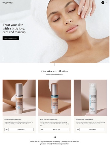 eCommerce website: Oxygenetix