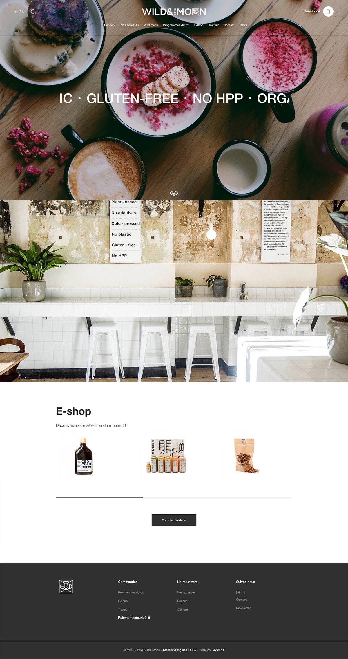 eCommerce website: WILD & The MOON