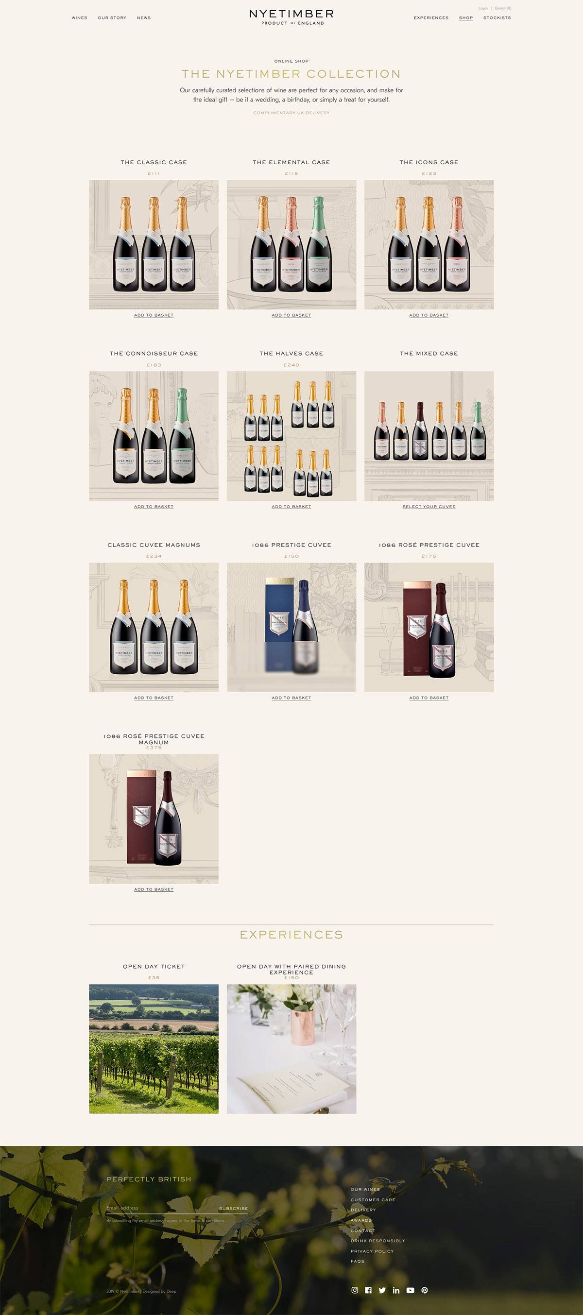 eCommerce website: Nyetimber