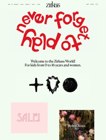 eCommerce website: Zirkuss