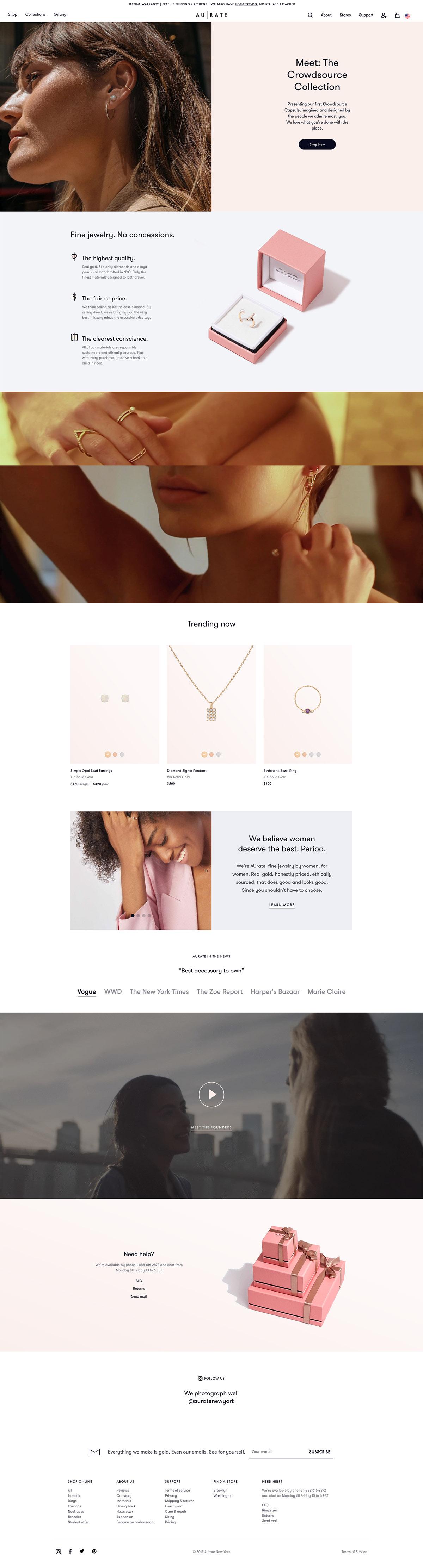 eCommerce website: AUrate New York