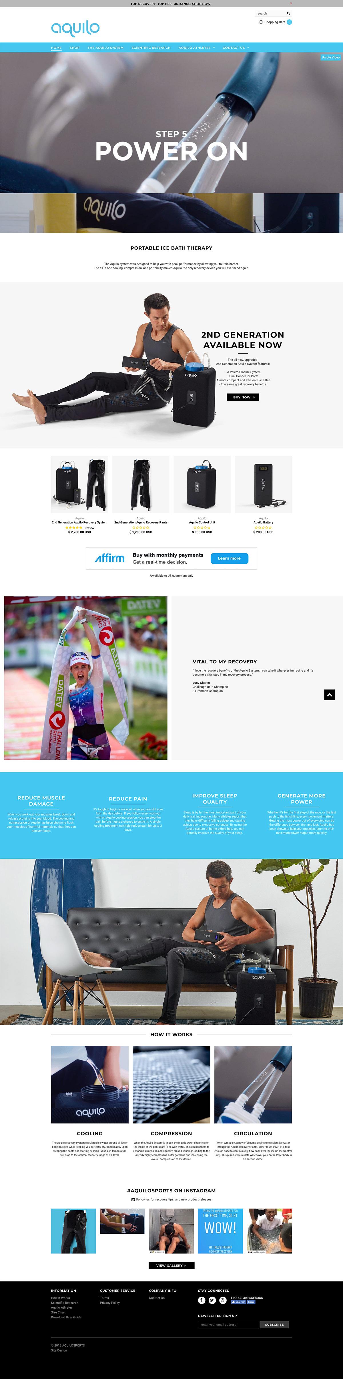 eCommerce website: Aquilo