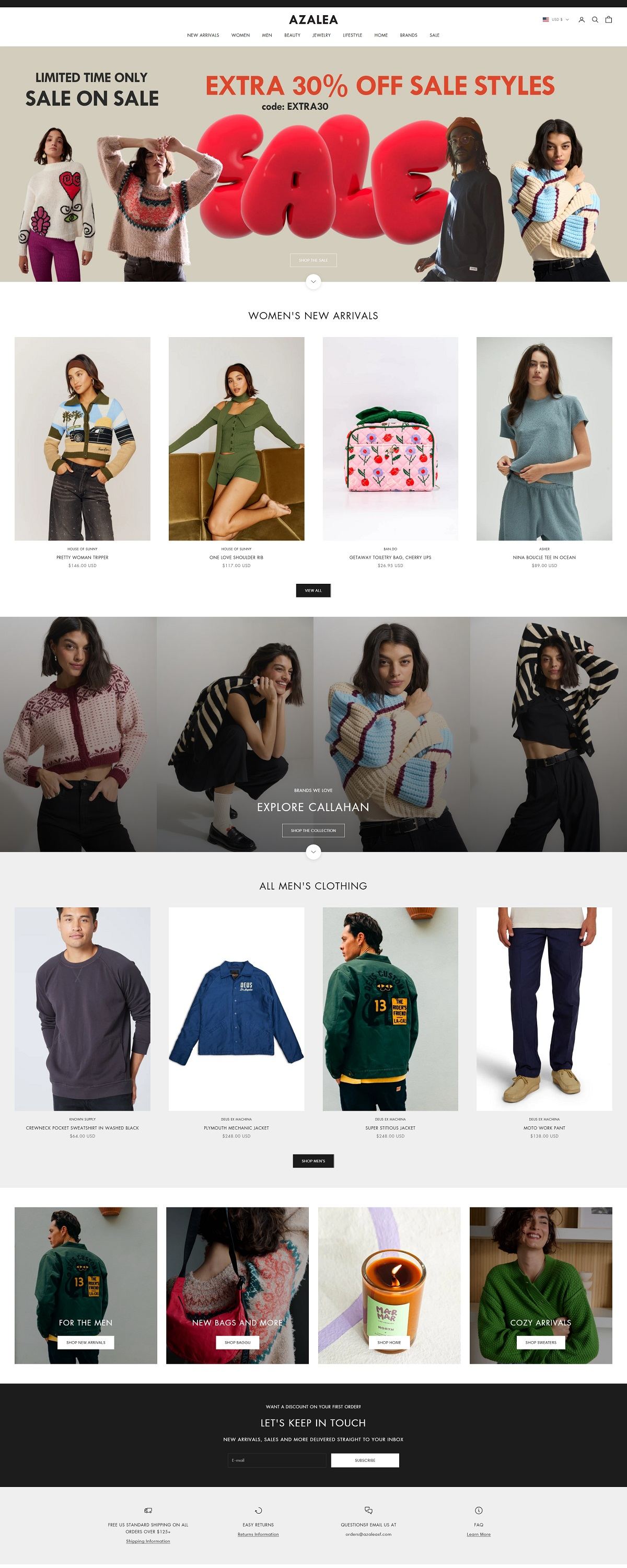 eCommerce website: Azalea Boutique