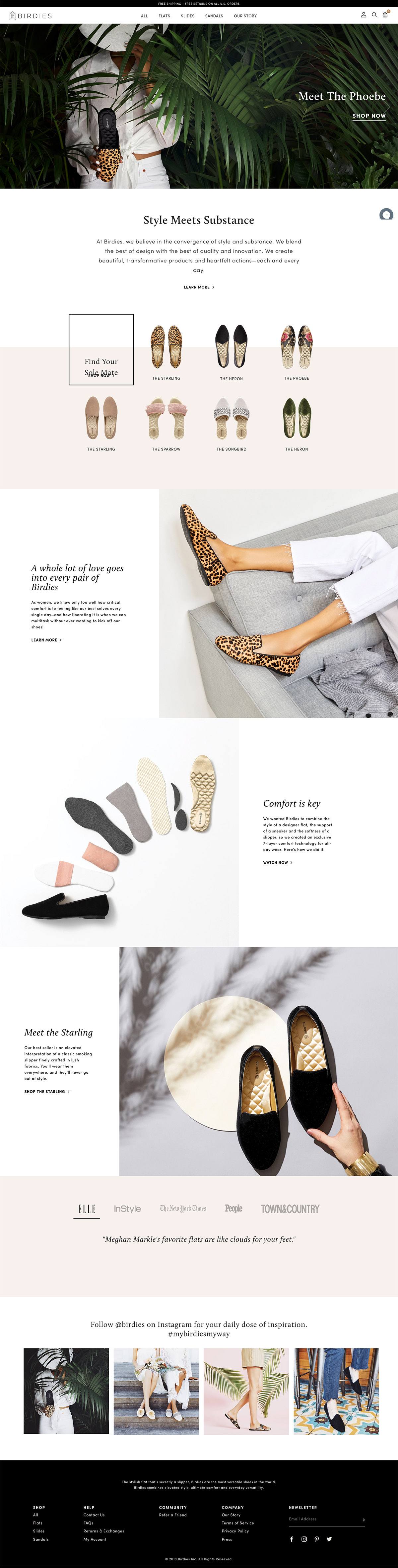 eCommerce website: Birdies