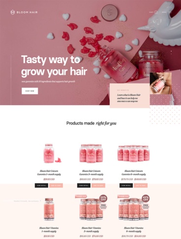 eCommerce website: Bloom Hair