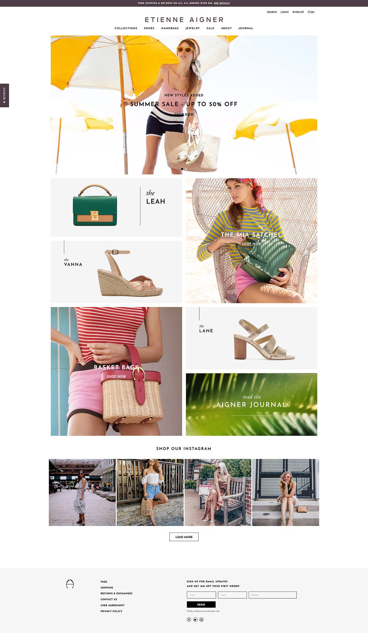 eCommerce website: Etienne Aigner