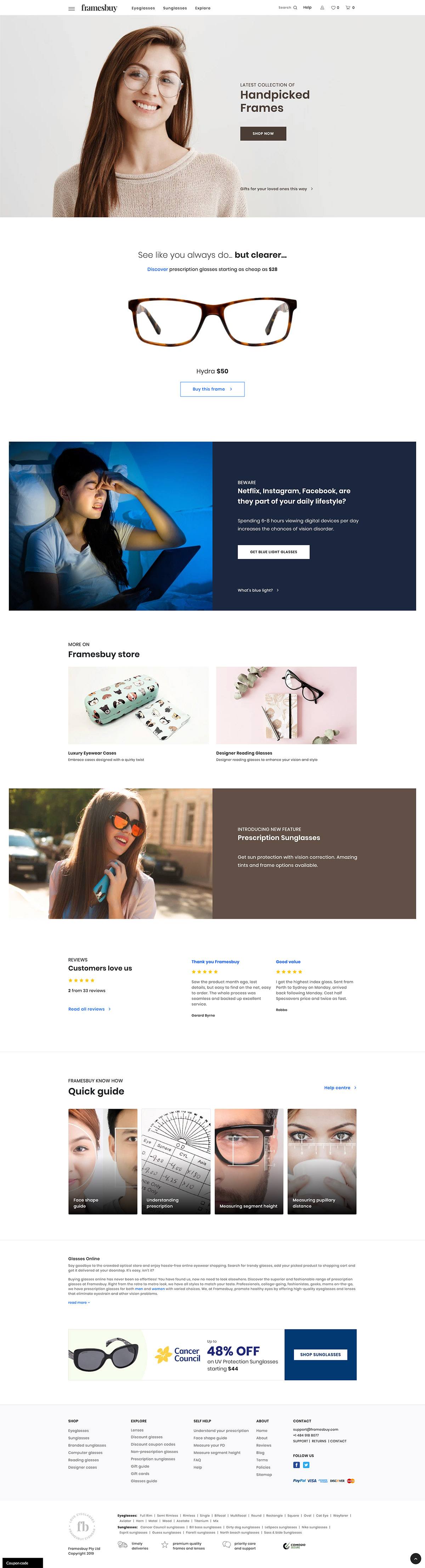 eCommerce website: Frames Buy