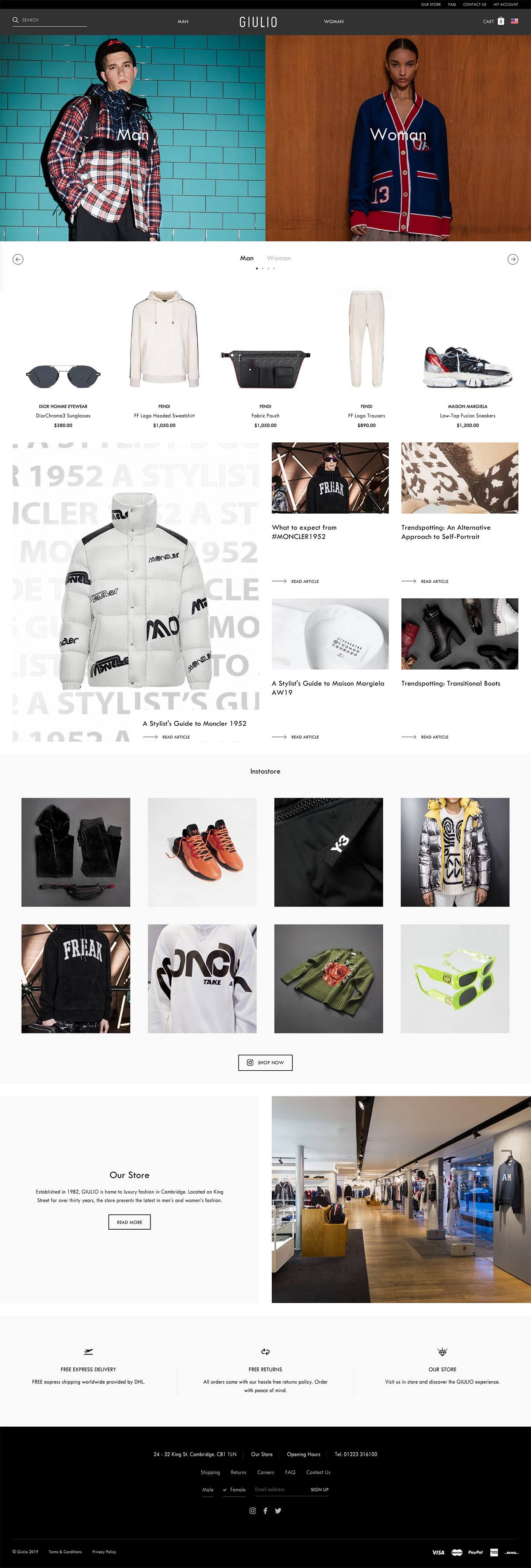 eCommerce website: Giulio Fashion