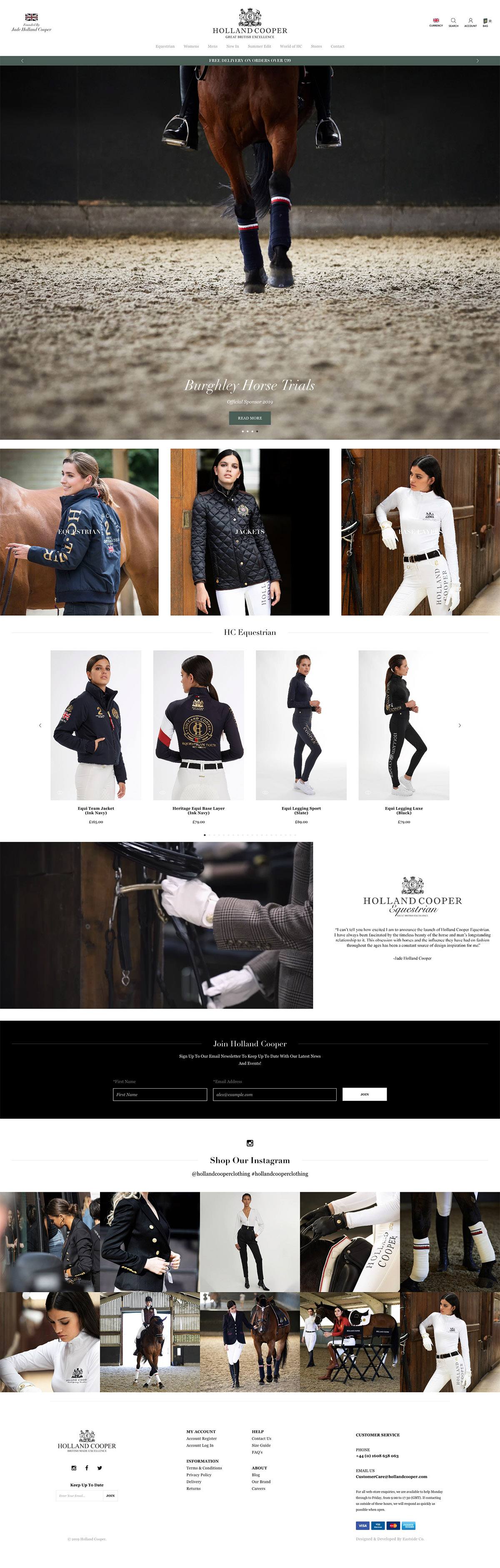 eCommerce website: Holland Cooper