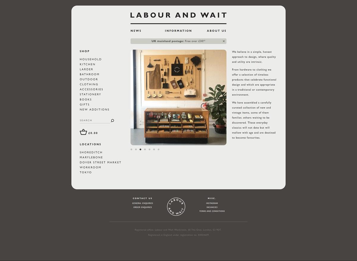 eCommerce website: Labour and Wait