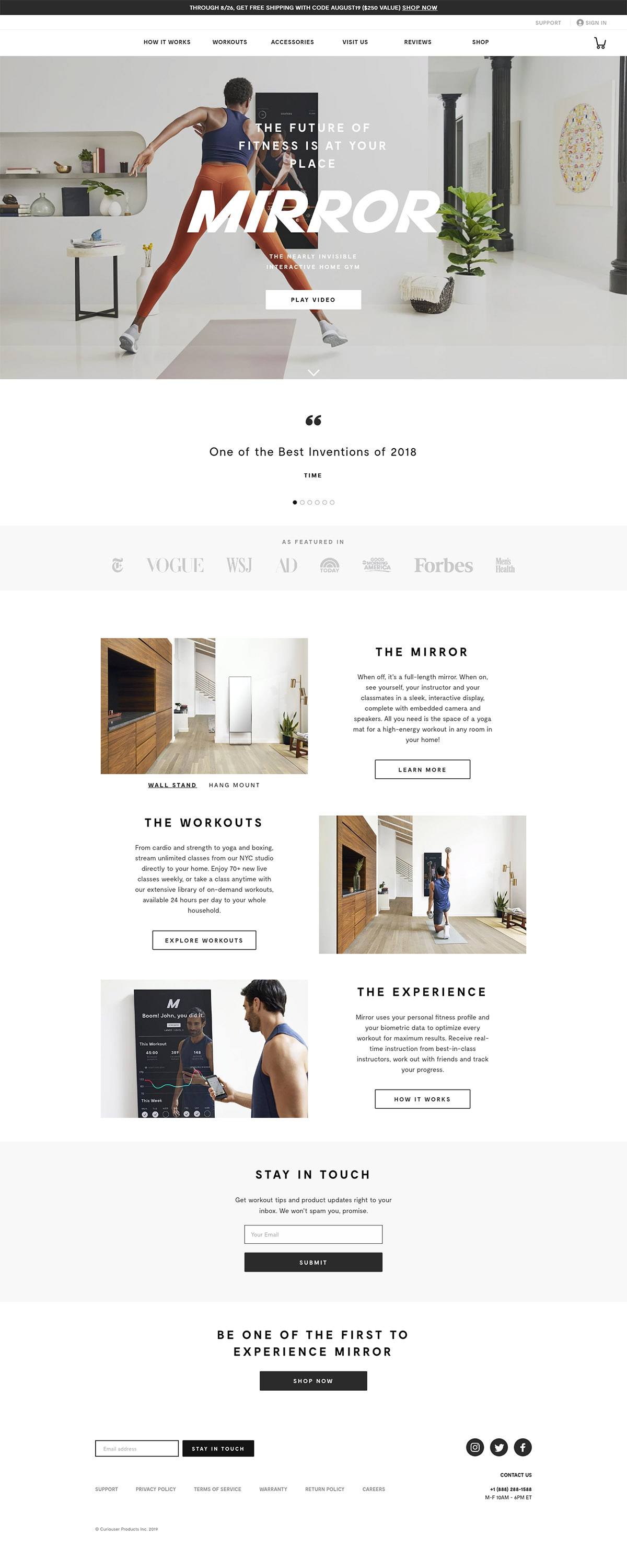 eCommerce website: MIRROR