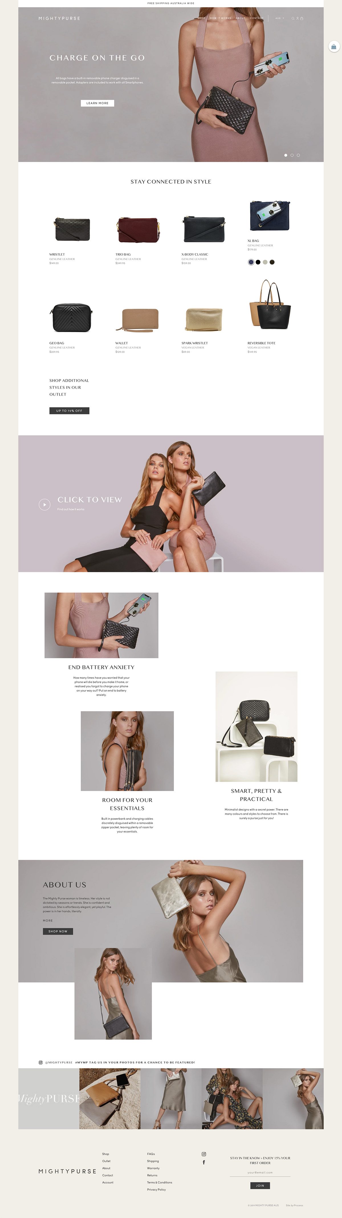 eCommerce website: Mighty Purse