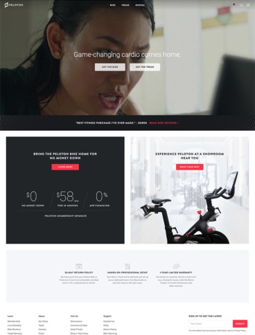 eCommerce website: Peloton
