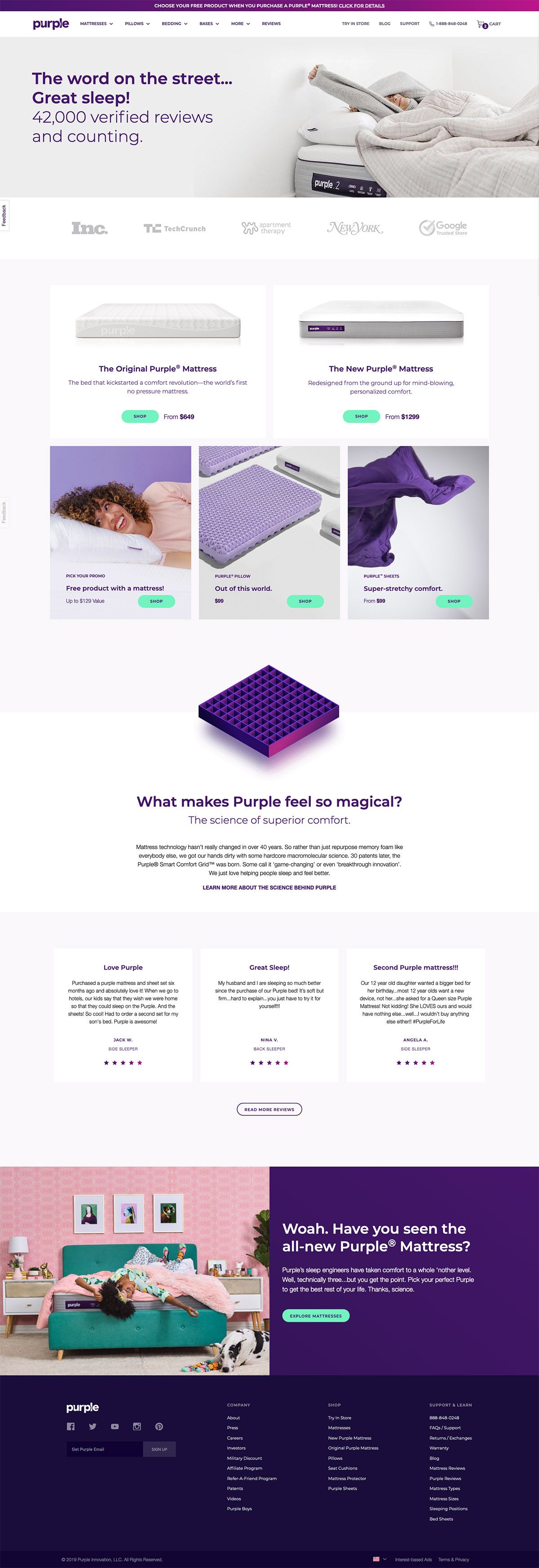 eCommerce website: Purple
