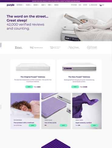 eCommerce website: Purple