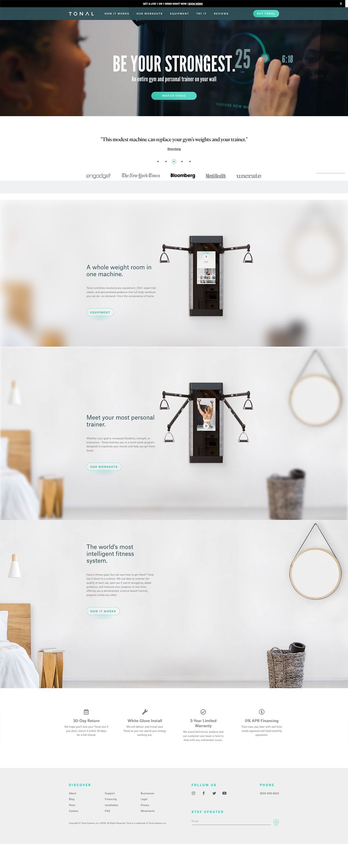 eCommerce website: Tonal