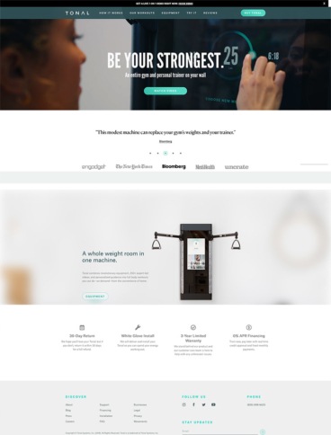 eCommerce website: Tonal