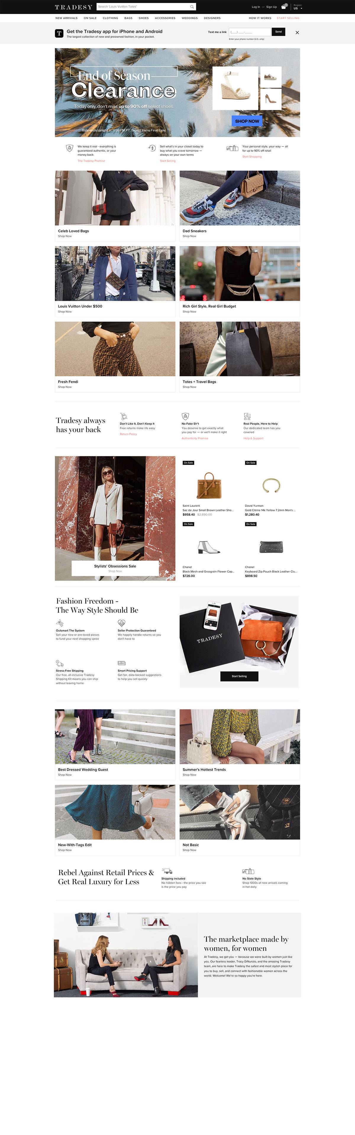 eCommerce website: Tradesy