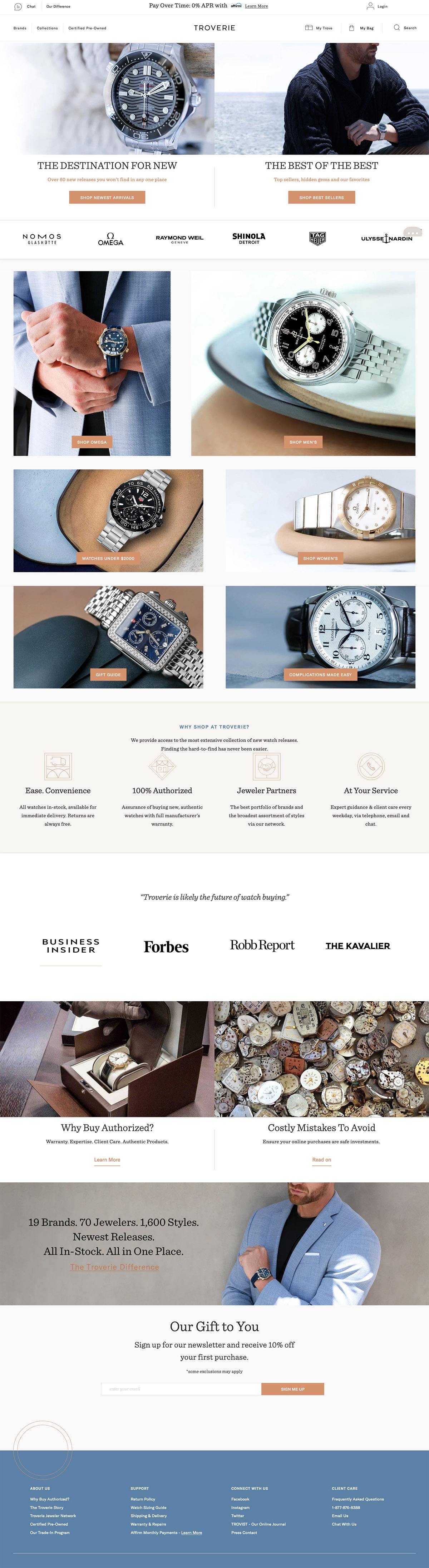 eCommerce website: Troverie