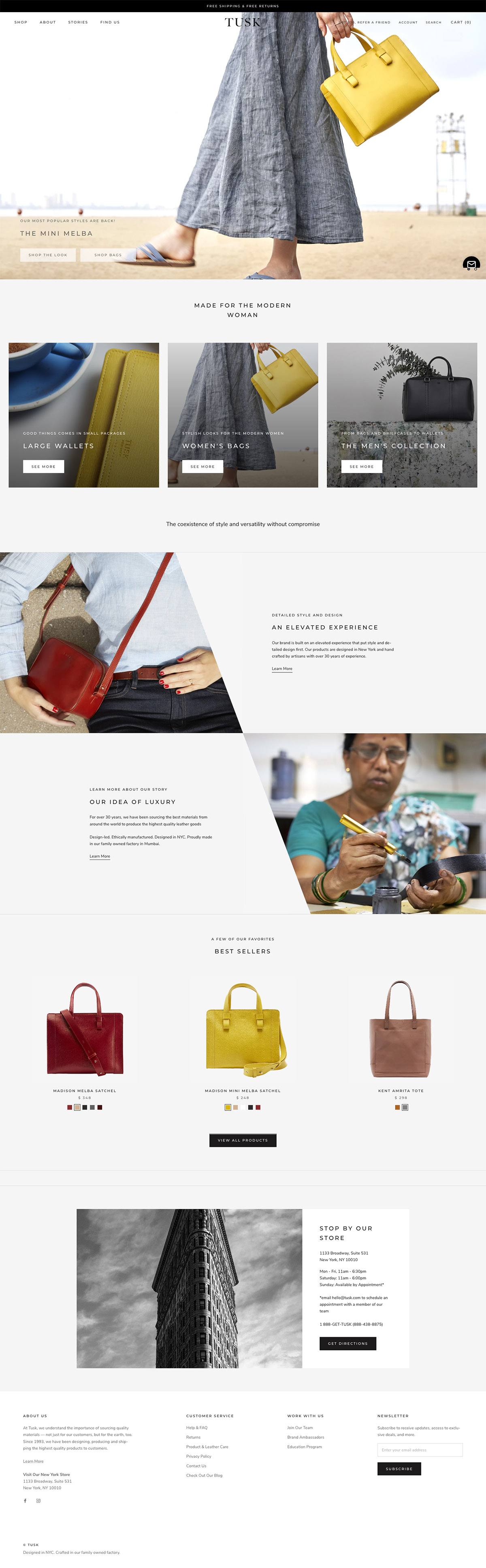 eCommerce website: Tusk