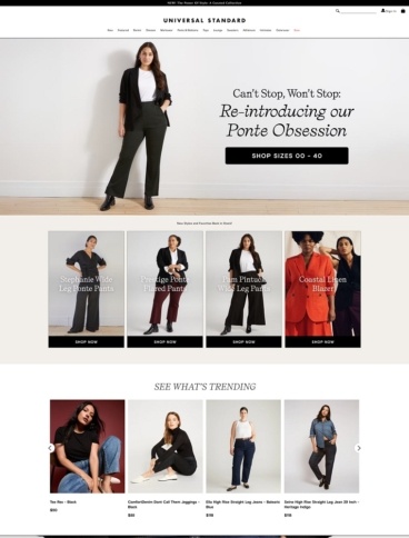 eCommerce website: Universal Standard