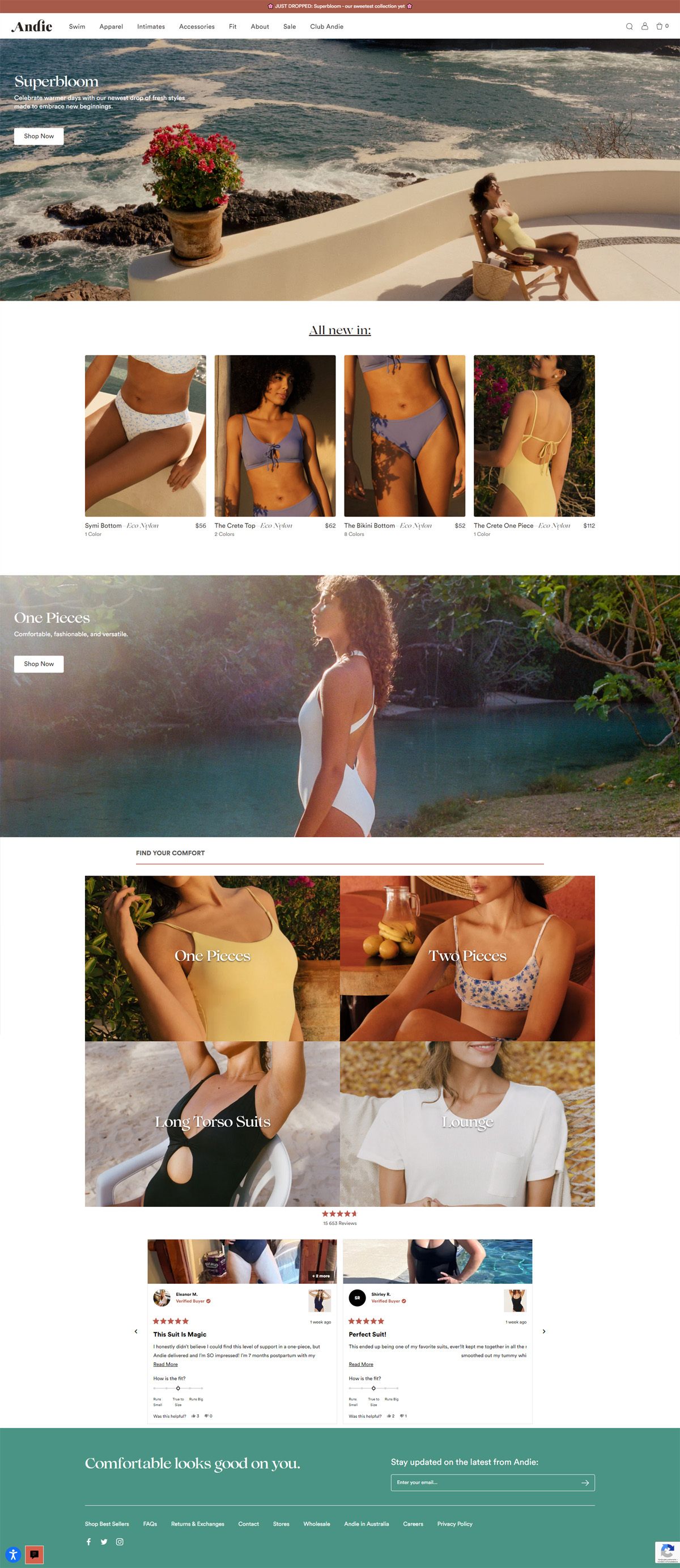 eCommerce website: Andie