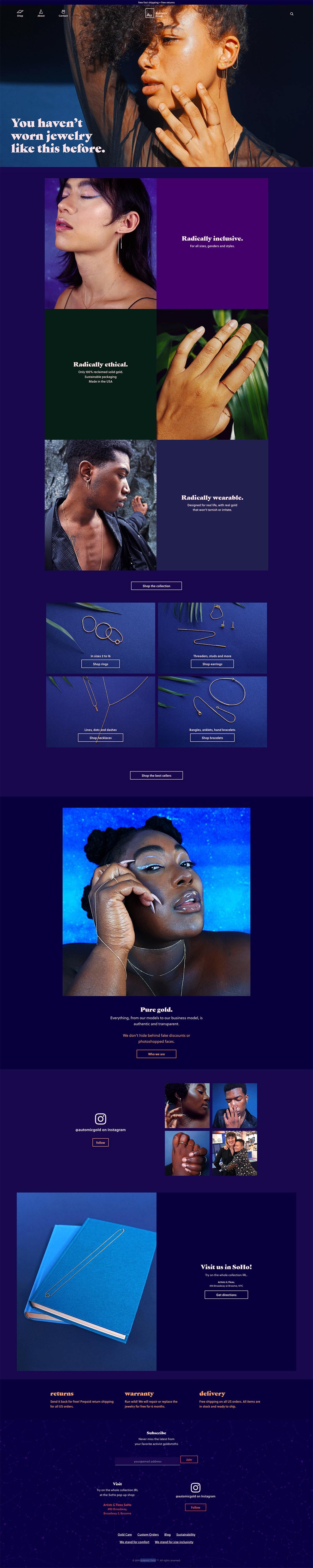 eCommerce website: Automic Gold