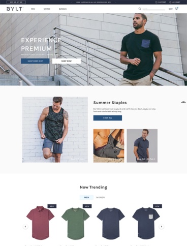 eCommerce website: BYLT Basics