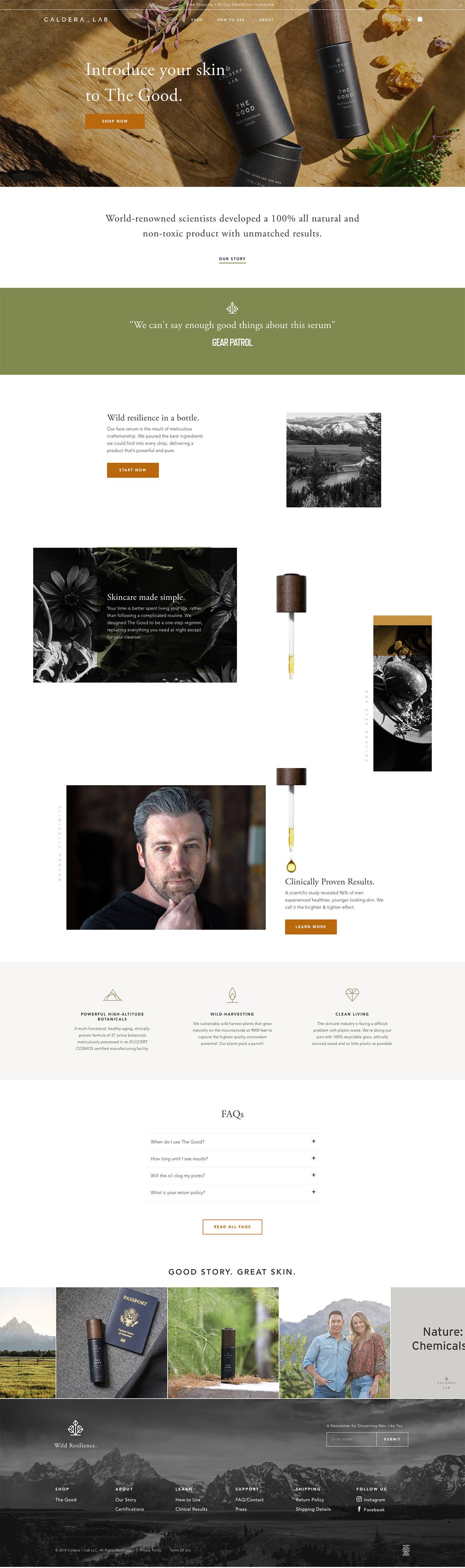 eCommerce website: Caldera + Lab