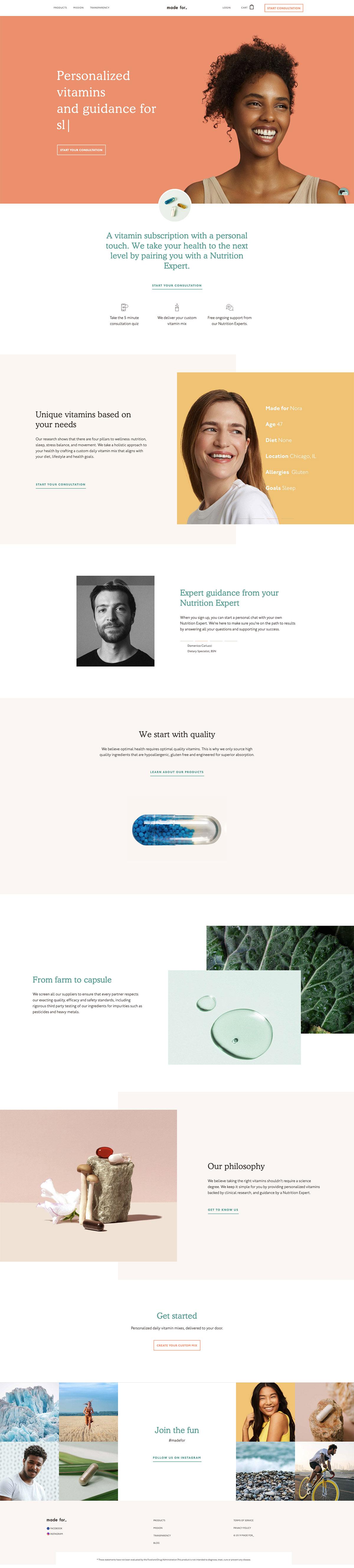 eCommerce website: Made For_