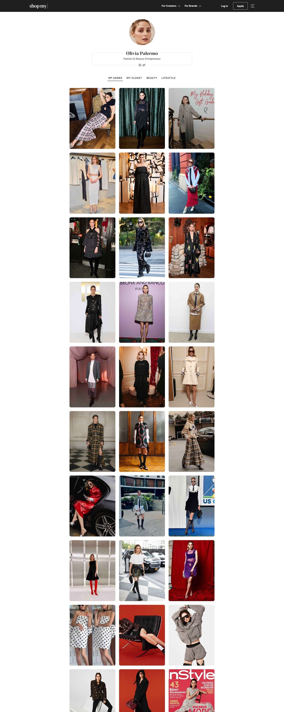 eCommerce website: Olivia Palermo