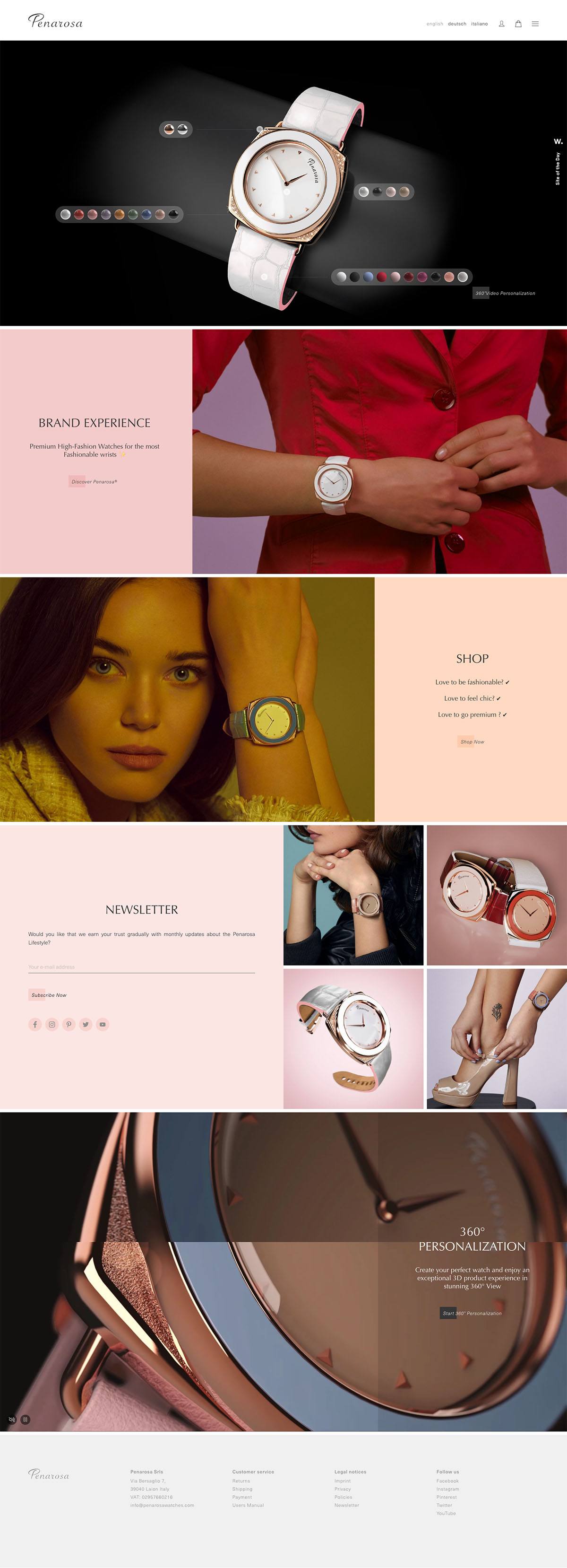 eCommerce website: Penarosa Watches