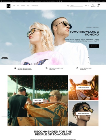 eCommerce website: TML by Tomorrowland