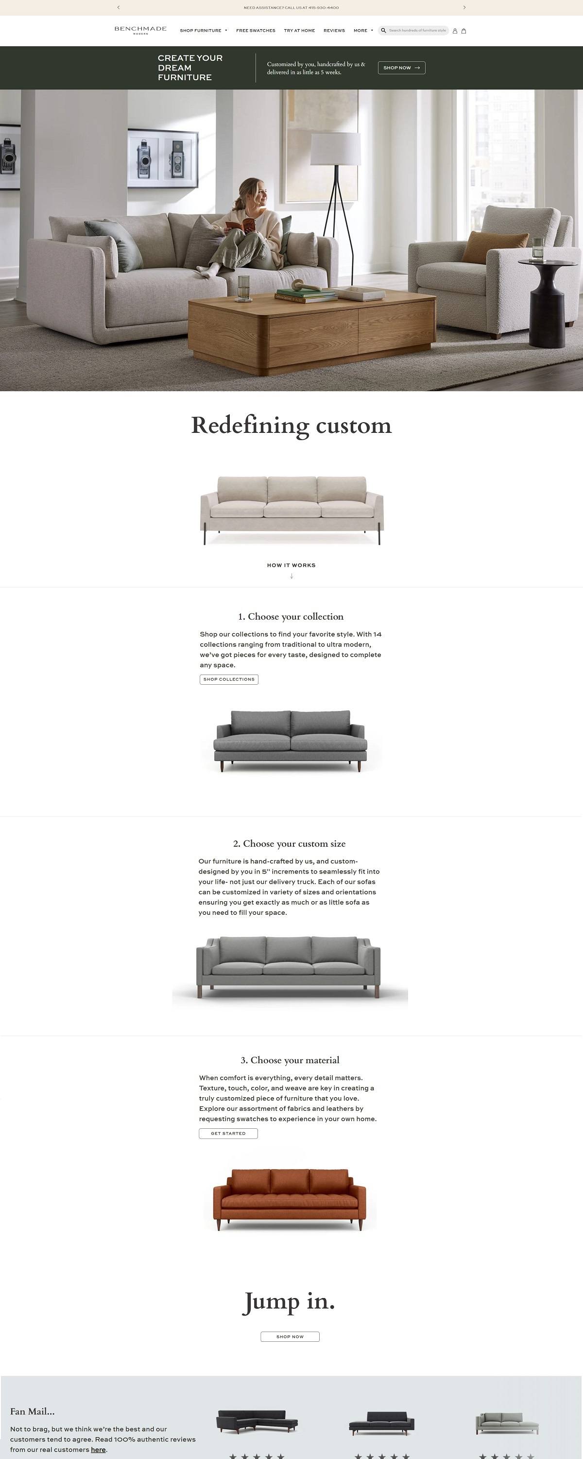 eCommerce website: BenchMade Modern