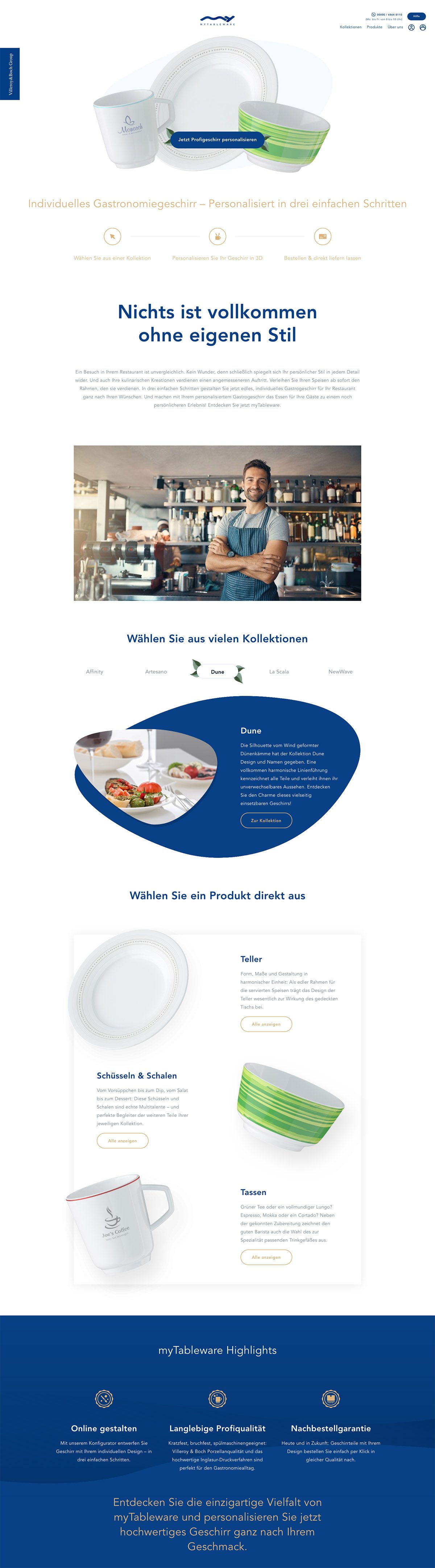 eCommerce website: myTableware
