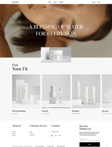 eCommerce website: Uruoi Skincare